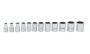 Shallow, mm, Chrome (1/4" Flank Drive®)