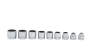 Low-Profile Socket Sets, inches (3/8", Flank Drive®)