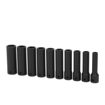Snap-on 10件式 1/2" 6角 Flank Drive® 衝擊長套筒套組 (10-19 mm)