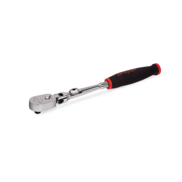 Snap-on 兩分 1/4" Dual 80® Technology 專利80齒 標準棘輪扳手 可固定 活動頭 軟握把 (紅色)