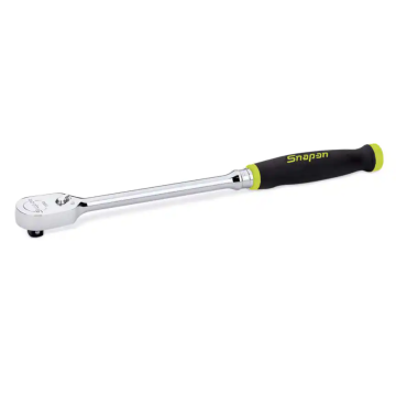 Snap-on 三分 3/8" Dual 80® Technology 專利80齒 加長棘輪扳手 軟握把(螢光黃)