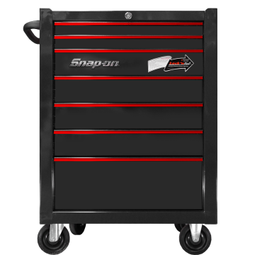 Snap-on 26" 訂製款 7抽工具車 消光黑色 紅色飾條