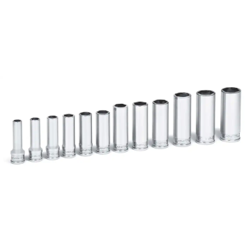 Snap-on 12件式 3/8" 6角 Flank Drive® Xtra 長套筒組 (8-19 mm)