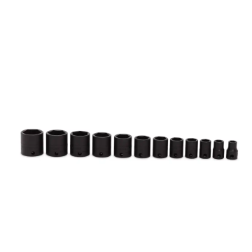 Snap-on 12件式 3/8" 6角 SAE Flank Drive® 衝擊短套筒組 (5/16-1")