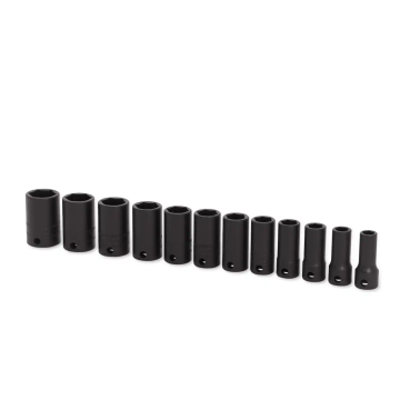 Snap-on 12件式 3/8" 6角 Flank Drive® 衝擊中長套筒組 (8-19 mm)