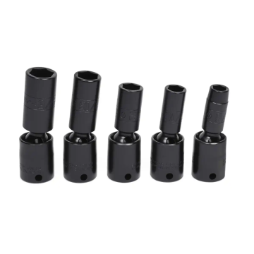 Snap-on 5件式 3/8" 6角 SAE Flank Drive® 衝擊旋轉長套筒組 (3/8–5/8")