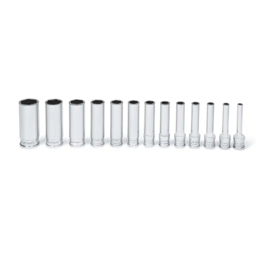 Snap-on 13件式 1/4" 6角 SAE Flank Drive® Xtra 長套筒組 (1/8–5/8")