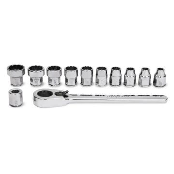 Snap-on 12件式 1/4" 12角 Flank Drive® 薄型棘輪扳手/套筒組 (5-13 mm)