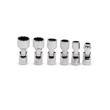 Snap-on 6件式 1/4" 12角 SAE Flank Drive® 萬向短套筒組