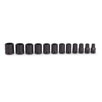 Snap-on 12件式 1/4" 6角 Flank Drive® 短衝擊套筒組 (5-15 mm)
