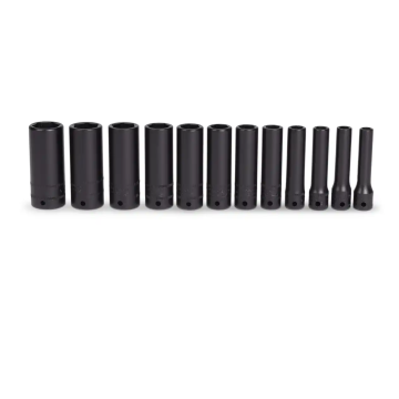 Snap-on 12件式 1/4" 6角 Flank Drive® 長衝擊套筒組 (5-15 mm)