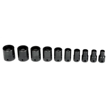 Snap-on 10件式 1/4" 6角 Flank Drive® 短磁性動力套筒組 (5-15 mm)