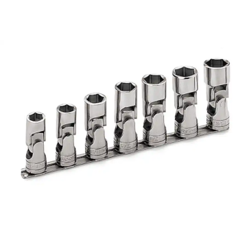 Snap-on 7件式 1/2" 6角 SAE Flank Drive® 萬向短套筒套組 (9/16-15/16")