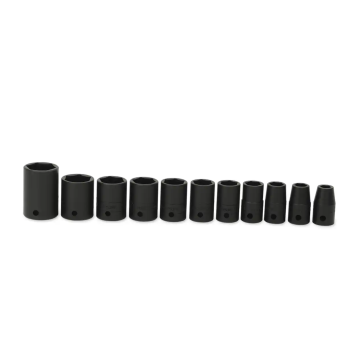 Snap-on 11件式 1/2" 6角 SAE Flank Drive® 薄壁衝擊短套筒套組 (3/8-1")