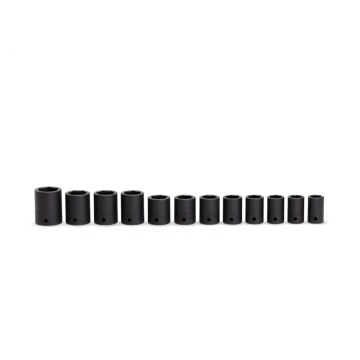Snap-on 12件式 1/2" 6角 Flank Drive® 衝擊短套筒套組 (15-25 & 27 mm)
