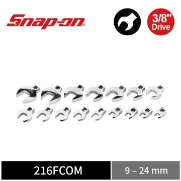 Snap-on 16件式 3/8" Drive 公制 鴨掌扳手組 (爪型扳手組) (9–24 mm)