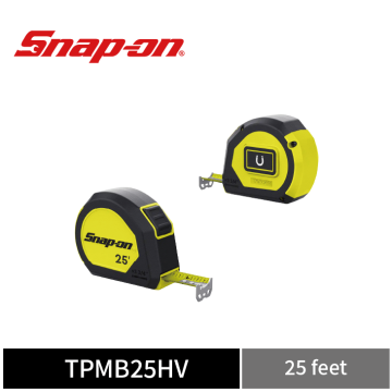 Snap-on 25' 可磁吸捲尺 (英制) (螢光黃)