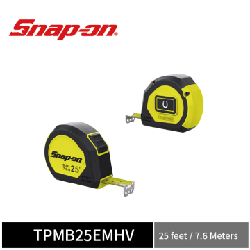 Snap-on 25' 可磁吸捲尺 (英/公制) (螢光黃)