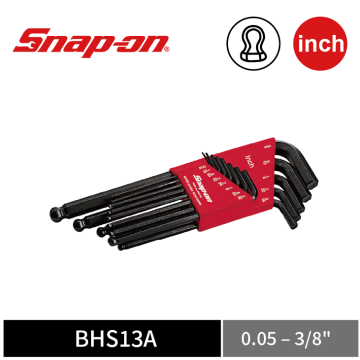 Snap-on 13件式 英制 L型 球頭六角扳手組 (0.05–3/8")