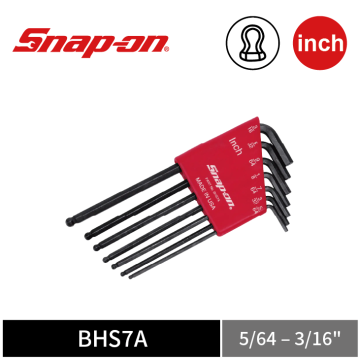 Snap-on 7件式 英制 L型 球頭六角扳手組 (5/64–3/16")