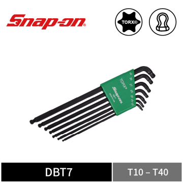 Snap-on 7件式 TORX® L型 雙頭球型星字扳手組 (黑)