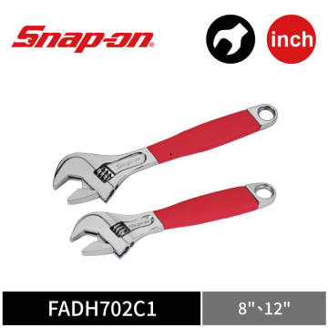 Snap-on 2件式 英制 Flank Drive® Plus 活動扳手組 (8"、12") (紅)