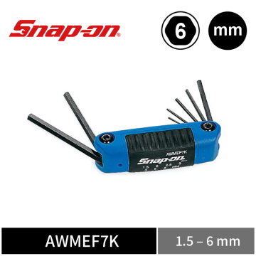 Snap-on 7件式 公制 折疊式六角扳手組 (1.5–6 mm)