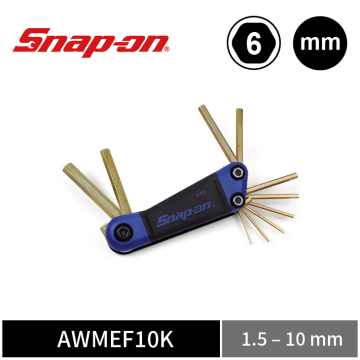 Snap-on 10件式 公制 折疊式六角扳手組 (1.5–10 mm)