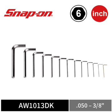 Snap-on 13件式 英制 L型 六角扳手組 (.050–3/8")