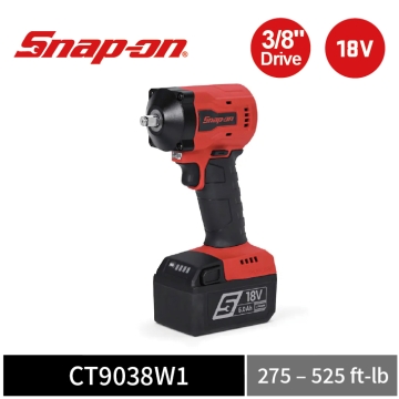 Snap-on 18V 3/8" Drive 短柄無線衝擊扳手套組｜單電池 (紅)