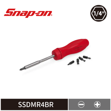 Snap-on 8-3/4" 棘輪螺絲起子 (含一字、十字頭) (紅)