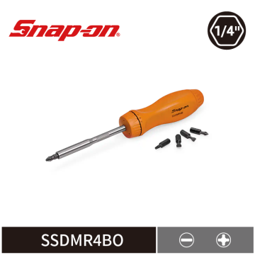 Snap-on 8-3/4" 棘輪螺絲起子 (含一字、十字頭) (橘)