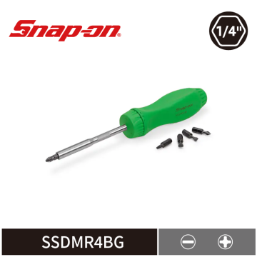 Snap-on 8-3/4" 棘輪螺絲起子 (含一字、十字頭) (綠)