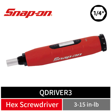 Snap-on 1/4" Hex 可調式 扭力起子 (3–15 in-lb)