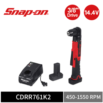 Snap-on 14.4V 3/8" Drive MicroLithium 無線直角起子機工具套組｜雙電池+充電座 (紅)