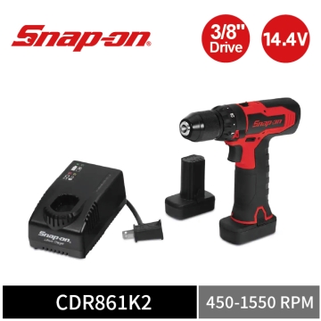 Snap-on 14.4V 3/8" Drive MicroLithium 無線電鑽工具套組｜雙電池+充電座 (紅)