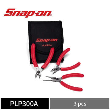 Snap-on 3件式 精密尖嘴鉗組 (含斜口鉗、尖嘴鉗、長尖嘴鉗) (紅)