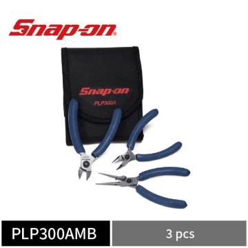 Snap-on 3件式 精密尖嘴鉗組 (含斜口鉗、尖嘴鉗、長尖嘴鉗) (能量藍)