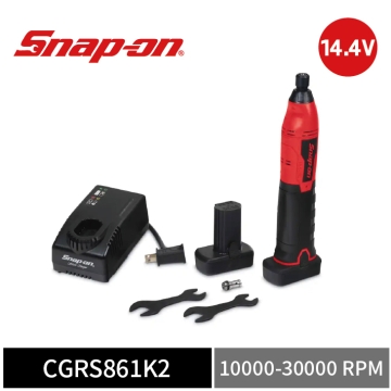 Snap-on 14.4V 直柄刻磨機套組｜雙電池+充電座 (紅)