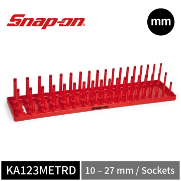 Snap-on 1/2" 公制 三列立柱式套筒收納架 (紅)