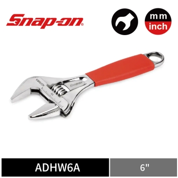 Snap-on 英制 6" 大開口活動扳手 (紅)