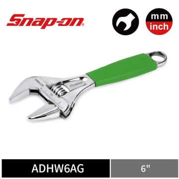 Snap-on 英制 6" 大開口活動扳手 (綠)
