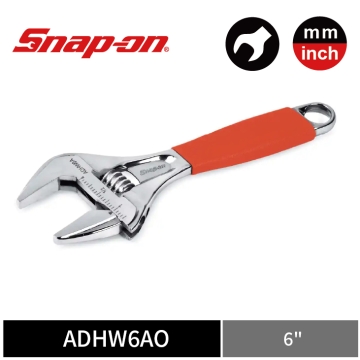 Snap-on 英制 6" 大開口活動扳手 (橘)
