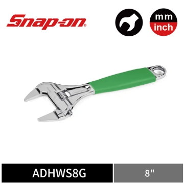 Snap-on 英制 8" 薄型大開口活動扳手 (綠)