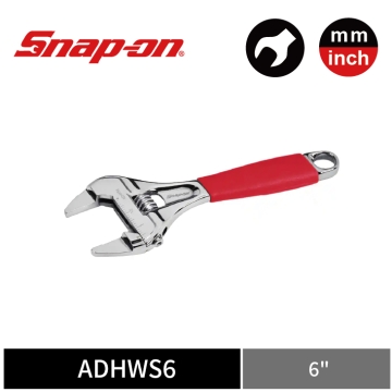 Snap-on 英制 6" 薄型大開口活動扳手 (紅)