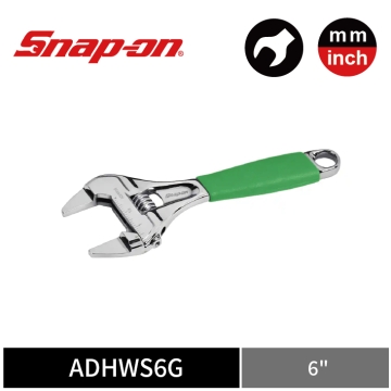 Snap-on 英制 6" 薄型大開口活動扳手 (綠)