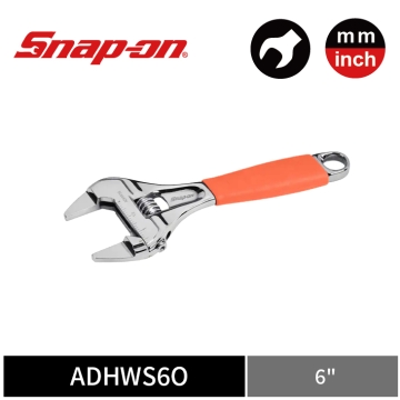 Snap-on 英制 6" 薄型大開口活動扳手 (橘)