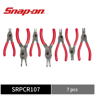 Snap-on 7件式 扣環鉗組 (卡簧鉗) (紅)