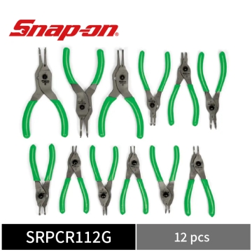 Snap-on 12件式 扣環鉗組 (卡簧鉗) (綠)