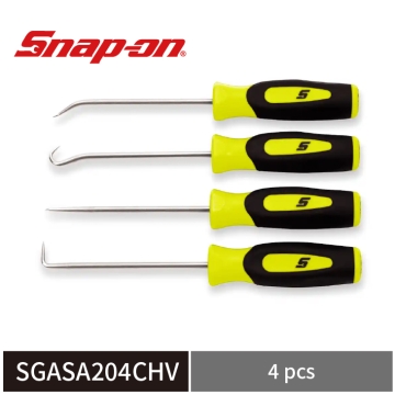 Snap-on 4件式 Instinct® 微型油封拆卸工具組 (螢光黃) 油封鉤